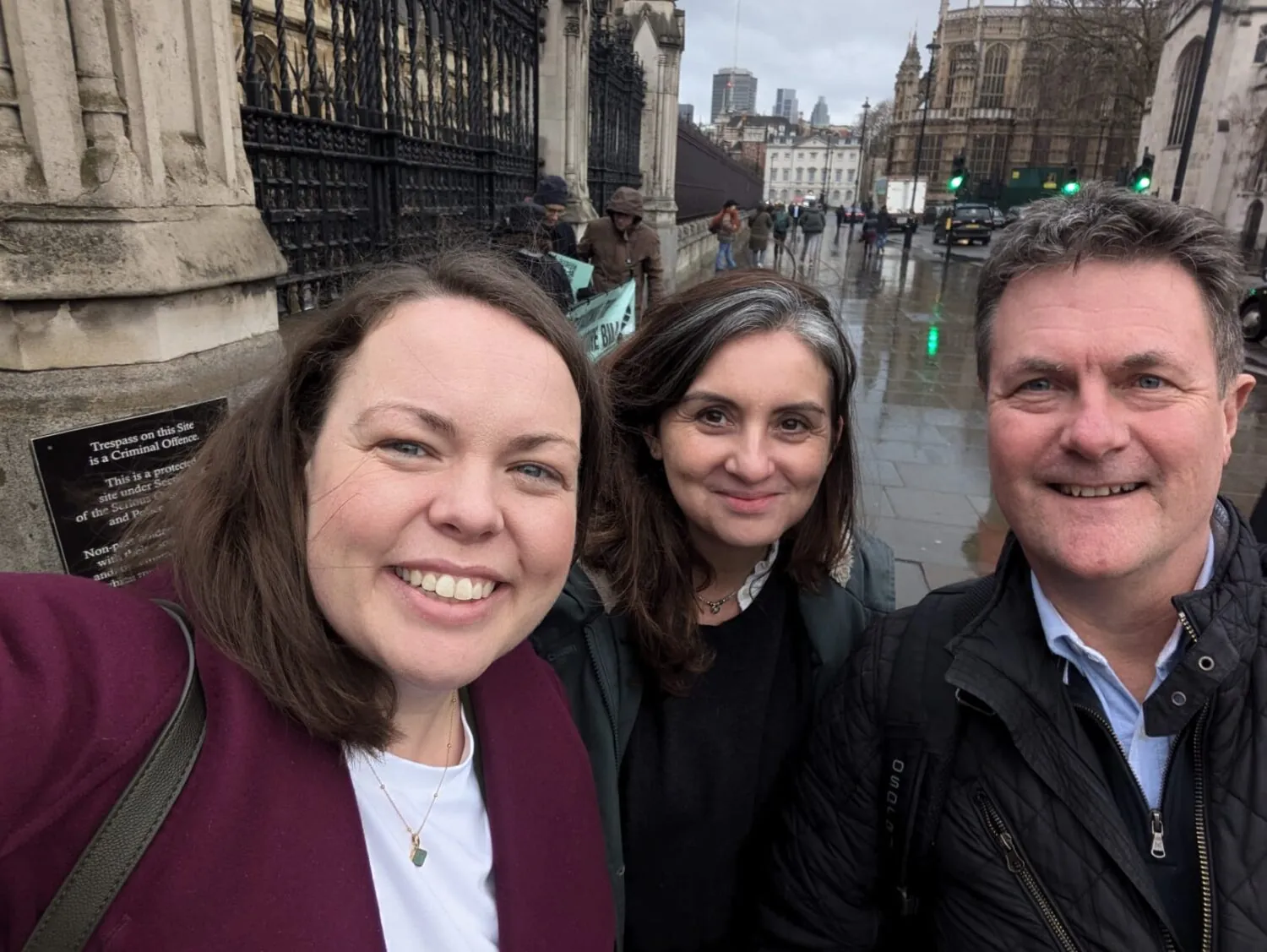 Dr Lizzie Toberty, Dr Sarah Jacques, and Dr Steve Taylor representing DAUK's GP committee at Westminster to highlight the GP crisis