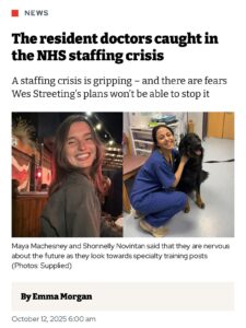 Headline of a report in the i Paper about the demand for specialty training places among resident doctors