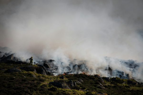 Stock photo of a wildfire at Mynydd y Cilgwyn